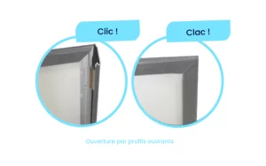 Affichage mural - système d'ouverture Clic-clac